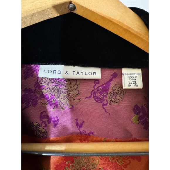 Lord & Taylor Vintage Velvet Floral Blazer Silk Lining Sz L/XL - Picture 4 of 8